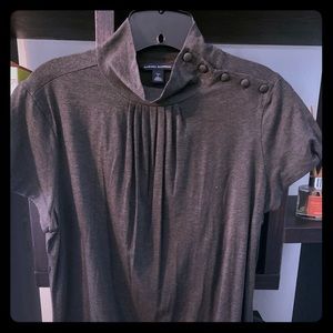 Charcoal Gray Turtleneck w/ Cap Sleeves